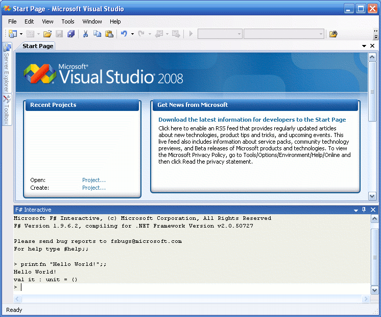 F# in Visual Studio